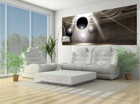 Fotótapéta Fekete gömbök betonon absztrakt loft 250x104 világítás +ragasztó