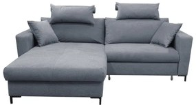 HORTA balos, L-alakú, ággyá nyitható sarokkanapé tárolóval, sötétszürke