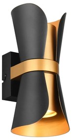 Fekete-bronzszínű fali lámpa Coat – Trio