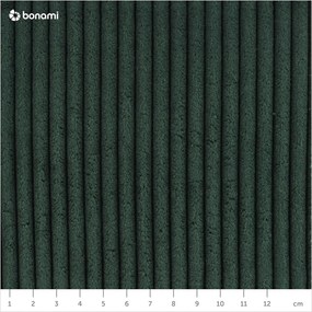 Sötétzöld kárpitozott ágyneműtartós franciaágy ágyráccsal 180x200 cm Mattis Cord – Meise Möbel