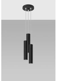 Sollux SL.1079 - Csillár zsinóron LAGOS 3xGU10/10W/230V fekete