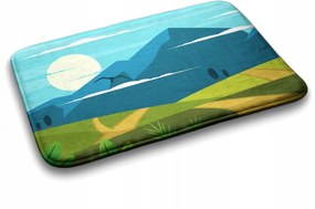 Fürdőszobaszőnyeg gumírozott hegyek kilátás 75x45