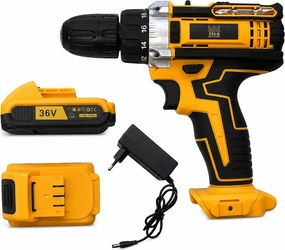 TIGO MD-04 akkus fúró-csavarozó kofferben + 2 db akkumulátor + tartozékok + koffer