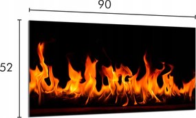 Üveg védőlap tűzhelyhez 90x52 Tűz