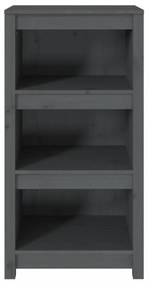 szürke tömör fenyőfa könyvszekrény 50 x 35 x 97 cm