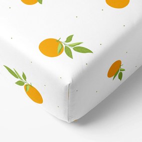 Goldea pamut körgumis lepedő - narancsok 120 x 200 cm