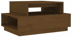 mézbarna tömör fenyőfa dohányzóasztal 80x55x40,5 cm
