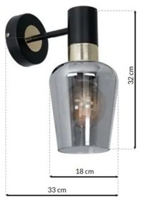 Fali lámpa ROMA BLACK 1xE27/60W/230V