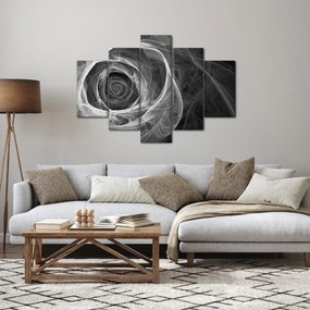 Kép - Absztrakt rózsa fekete-fehér (150x105 cm)