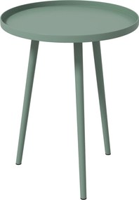 Outsunny Kerti Oldalasztal, időjárásálló kültéri asztal emelt peremmel, acél erkélyasztal, kerek kávézóasztal 20kg teherbírással, Ø40x50H cm, oldalasz
