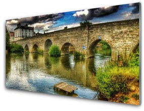 Üvegkép Architecture River Bridge 100x50 cm 2 fogas