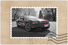 Poszter 90x60 Fekete Ford Mustang Usa