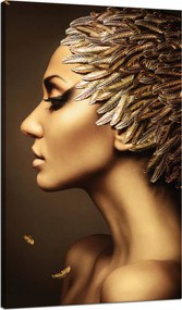 Vászonkép Arany Nő Profil Modern Stílus 70x120 cm