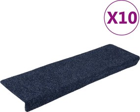 vidaXL 10 db öntapadós lépcsőszőnyeg 65 x 21 x 4 cm antracit téglalap alakú széllel
