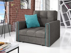 BELA 1 kinyitható fotel tárolóval - szürke / kék