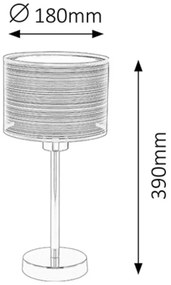 Rabalux 2631 - Asztali lámpa ANASTASIA E27/60W