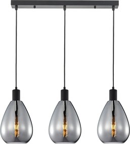 Italux modern függeszték zulo fekete füstös itxpnd-27812-3-bk-sg
