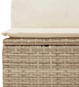 vidaXL bézs polyrattan kerti sarokkanapé párnával