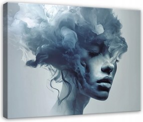 Vászonkép Nő Kék Absztrakt Hálószoba Nappali 120x80