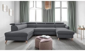 Sötétszürke kinyitható sarokkanapé (bal oldali) Sweet Harmony – Miuform