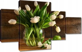 Vászonkép 130x80 Fehér tulipánok