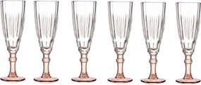 Pezsgős Poharak üveg pohár szett 6 db 170 ml bézs láb