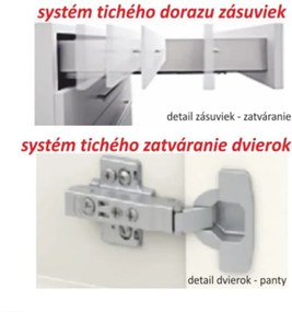 Felsőszekrény, fehér magas fényű HG, LINE G60