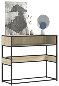 sonoma tölgy színű szerelt fa tálalóasztal 90x35x80 cm