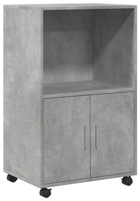 betonszürke szerelt fa kerekes szekrény 55 x 40 x 91 cm