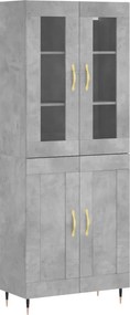 vidaXL betonszürke szerelt fa magasszekrény 69,5 x 34 x 180 cm