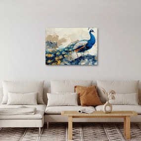 Kép - Páva, festmény (70x50 cm)