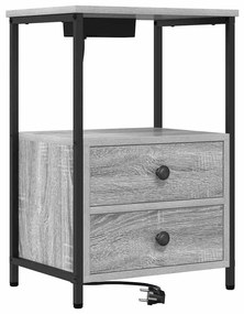 vidaXL Éjjeliszekrény 2 pcs Szürke Sonoma 40 x 31 x 60 cm Faanyag