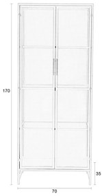 Fekete fém tálalószekrény 70x170x35 cm Rob – White Label