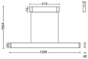 Philips 40903/31/P9-LED RGBW Dimmelhető csillár zsinóron Hue ENSIS 2xLED/39W/230V