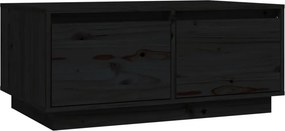 vidaXL fekete tömör fenyőfa dohányzóasztal 80x50x35 cm
