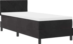 vidaXL LED Box Spring Ágy matracmal leddel Fekete 80 x 200 cm Bársony