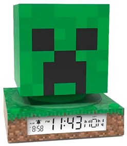 Minecraft Creeper 3D éjszakai lámpa és ébresztőóra