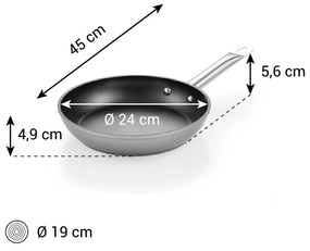 Tescoma GrandCHEF+ serpenyő átmérője 24 cm, 24 cm átmérőjű