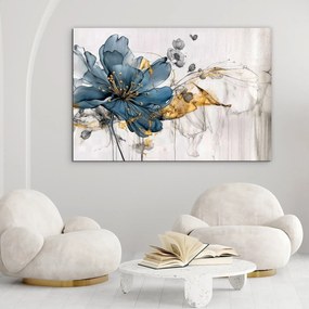 DUBLEZ | Fából készült virág kép a hálószobába - Kék szenvedély