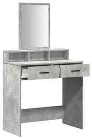 Sminkasztal Fiókokkal Beton Szürke 79x41x140 cm