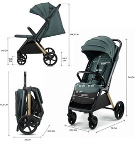 KINDERKRAFT - LOOM sport babakocsi zöld színben