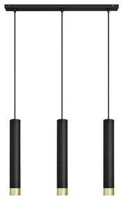 LED Csillár zsinóron TUBA 3xGU10/4,8W/230V fekete/arany