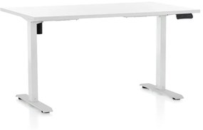 OfficeTech B állítható magasságú asztal, 120 x 80 cm, fehér alap, fehér