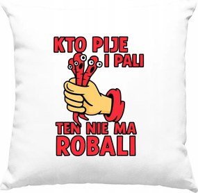 Párna Aki iszik és dohányzik, annak nincs bogara Fehér