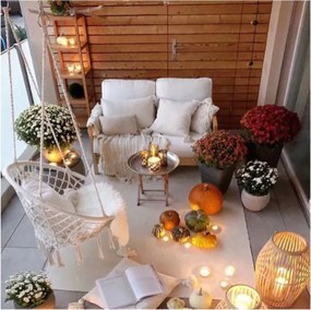 Felfüggeszthető hintaszék CREAM LUXURY párnával