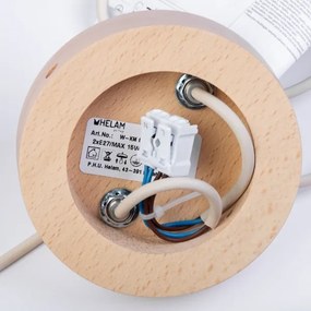 Kábeles függőlámpa WOODSTOCK 2xE27/15W/230V fa/krémszínű