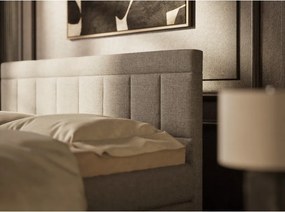 Szürke ágyneműtartós boxspring ágy 180x200 cm Caya – Maison de Rêve