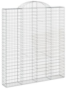 vidaXL 4 db íves horganyzott vas gabion kosár 200x30x220/240 cm