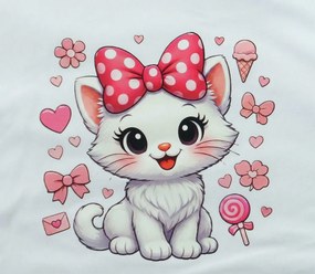Bébi pamut gumis lepedő 60x120/70x140 - Cica mintával