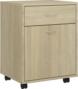 vidaXL sonoma tölgy szerelt fa kerekes szekrény 45 x 38 x 54 cm
